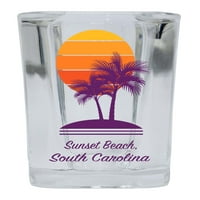 Sunset Beach Suvenir Squaneri Shot Glass Dlan dizajn 4-pakovanje
