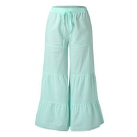Nendm Womens Golf Hlače, Capri pantalone za žene plus veličina Stretch nacrtajući ispisane hlače, svijetloplava,