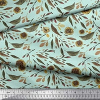 Soimoi Green Modal Satin tkanina umjetnička listova dekor tkanina tiskano dvorište široko