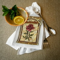 Dekorativni čaj ručnik, pregača Portland, Oregon, ruža i obrisa vitraži, uniseks, podesiv, organski