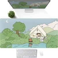Slatka anime desk mat proširena kawaii jastučić za miša XL Veliki zeleni crtani kamp Gaming Desk Pad