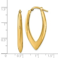 14K zlatne minđuše od poliranih ovalnih obruča mjeri 34,3x širok darovi nakita za žene za žene