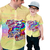Muške i dječačke ljetne havajske košulje crtane slatke šarene casual skrozleeve print gumb prema dolje