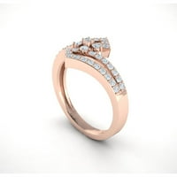 Sjajni rez 0,5CTW okrugli rez Diamond Prong Fancy Angagement Bridalni prsten Čvrsti čvrsti 10K Zlatni
