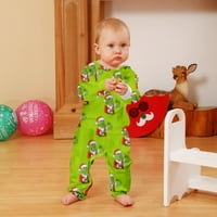 Smiješne pidžame za obitelj, kid božićne pidžame-zelene monstrum mišićne lutke božićne šešire, zeleno