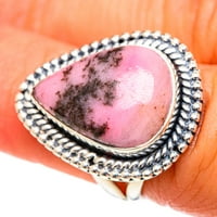 Rhodonite prsten veličine 6. - Ručno rađena boho vintage nakit zvona107184