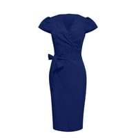 Fonwoon ženske haljine casual maxi haljina V-izrez za zamki za mršavljenje čvrsto rucked proreza profesionalna