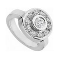Dijamantni krug prsten 14k bijelo zlato, 0. CT - Veličina 8
