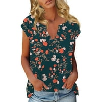 Ženska modna casual boho cvjetna majica Casual majica s kratkim rukavima V izrez na prodaju na prodaju