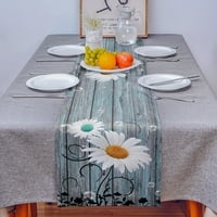 Daisy Retro Wood zrnat leptir trkač za stol Početna Vjenčana stola zastava MAT središnja dekoracija