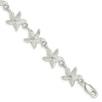Čvrsta srebrna narukvica srebrne zvijezde - sa sigurnosnim kopčom za lobster 7