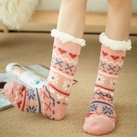 Božićne ženske pamučne čarape Print Debljine -Lip spratske čarape Tepih čarape Ležerne čarape