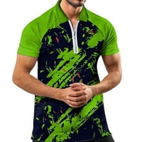 Muška ležerna gumba dolje majice Sportski apstraktni tri Raglan rukavi majica sa kratkim rukavima