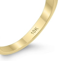 Ženski smaragdni rez 6x rubin i dijamant tri kamenog prstena u 10k žutom zlatu