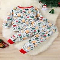 Multitrast andler baby božićne odjeće, crtani vrhovi s dugim rukavima + elastične gaće za hlače elastične