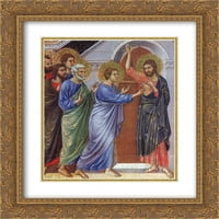 Duccio Matted Gold Ornate uokvirene umjetnosti 'Uvjerivanje Thomasa'