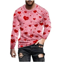 Dugi rukav za muškarce Ležerne prilike okrugli vrat Dugi rukav pulover Valentinovo 3D ispisana majica