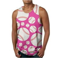 Caveitl muns tenk, novi muški bejzbol 3D tenk top casual sportske majice bez rukava, Torp bluze Pink