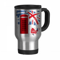 Britanija UK London Flag Crveni telefonski govornica za putnicu za putnicu Flip poklopac od nehrđajućeg