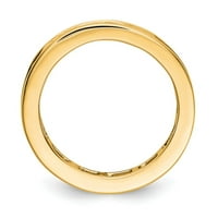 14K žuti zlatni prsten za prsten vječni dijamantski kvadratni polirani 2CT princezi kanal set 7