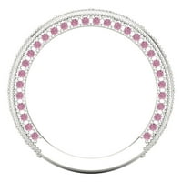 1. CT sjajan okrugli rez simulirani ružičasti dijamant 18k bijelo zlato večno večno sz 3,75