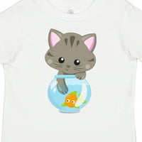 Inktastična slatka mačka, mala mačka, kitty, mače, riblja posuda poklon toddler majica mališana