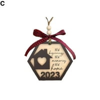 Vilderan privjesak Božićni poklon drveni kućni ukras za srce s visećim konopom ručno izrađenim božićnim