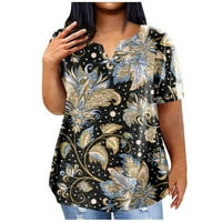 Velika majica Amousa Ljeto Ležerne prilike, Džep s kratkim rukavima V-izrez V-izrez Top majice za žene