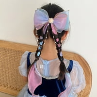 Manwang Clip COLORPOLY BOW vrpce Girls Fau Pearls Gradient Hairpin za Noć vještica