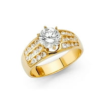 Jewels 14k žuti zlatni okrugli kubični cirkonijski CZ zaručničke prstene veličine 11.5