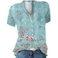 Feterrnal ženska majica kratkih rukava na vrhu vrhova ljetnih cvjetnih ženskih poslovnih majica Bluze