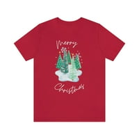 Sretan božićni snježni drveće Unizirane majice s kratkim rukavima