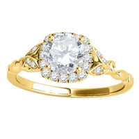 Aonejewelry 0. CT. TTW Fino detaljan dijamantni prsten za vjenčanje za venčanje u čvrstom žutom zlatu