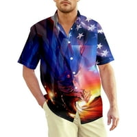 Košulje Sretno Dan nezavisnosti, Jeftine majice, Ležerne prilike kratkih rukava odjeću za muške poklone