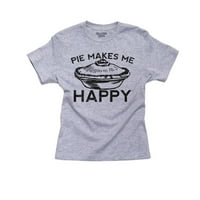 Pie me čini sretnom - klasična pita ikona Boy's Pamučna mladost siva majica