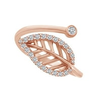 0. Carat Okrugli oblik Bijeli prirodni dijamantski modni zaručnički prsten u 14K ružin zlatni prsten