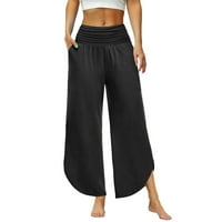 Ženske hlače udobne solid harem joga sa džepovima Nepravilna noga sportska vježba casual pantalone široke