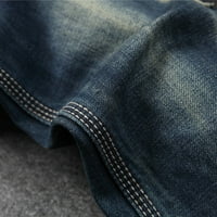 Uorcsa svestrana modna marka ravno noga kožne muške hlače plavo