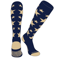 Kruška pa elitna zvijezda koljena visoke sportske čarape - mornarice, tan