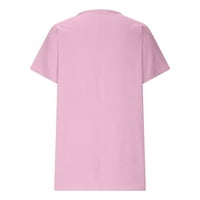 Auroural pamuk Tenk TOP WOOT LOAT FIT PLUS Veličina Žene V-izrez Ispiši majice Modne udobne ženske bluze