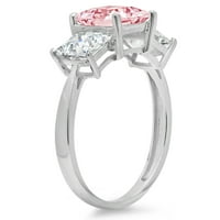 2.62ct princeza rez ružičasti simulirani dijamant 14k bijelo zlato graviranje godišnjice Angažovane