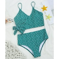 Hinvhai Weons Swimsuits Clearence, žene bandeau zavoj bikini set push-up brazilski kupaći kostimi za plažu kupaći kostim zeleni m