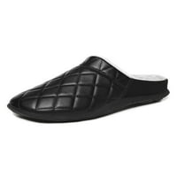 Bellella Muškarci Tople cipele Kuća Zimski papučići papuče udobne slajdove unutarnji kućni klombi cipela PU crna 11