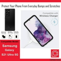 Capsule Case kompatibilan sa Galaxy S Ultra [Slatka četkana tekstura otporni na vitke muškarce Dizajn zaštitne crne kućište za Samsung Galaxy S ultra 5g SM-G