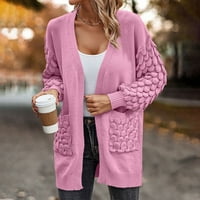 Ženska Plus size Kardigan čvrste boje, labavi pleteni džemper, lagana