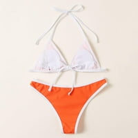 Ženski kupaći kostimi - bez žičara bez kratkih rukava Retro A-line trkac narančasta M
