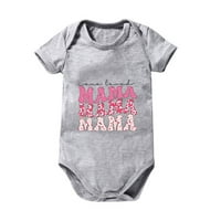 Stamzod Baby Boys Girl Bodiysuit Udobni dan Majčin dan Baseball Print Short rukava za rukav