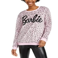 Ljubavni pleme Junior's Barbie Leopard Print Plish Dukserirt Ružičasti Veličina X-Veliki