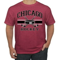 Divlji Bobby City of Chicago Hockey Fantasy Fon Sports Muška majica, Vintage Heather Crvena, XX-velika