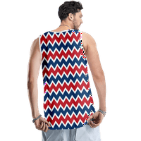 4. jula Tenk TOPLE majica bez rukava Red Blue Stars Eagle USA Zastava Grafički teers Retro mišića
